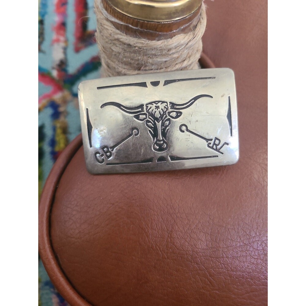 Chambers Belt Co. Belt Buckle 3" Longhorn Unisex Western
